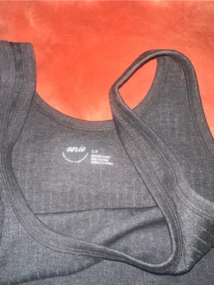 NWT Aerie Scoop Neck Charcoal Tank thumbnail 3