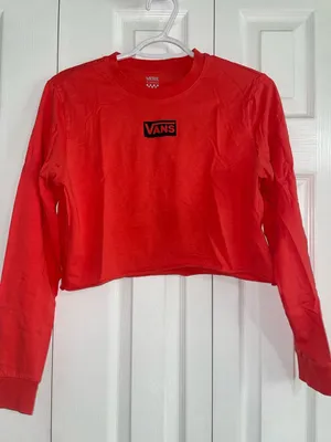 Vans Red Avenue Long Sleeve Crop Top thumbnail 1
