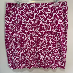 Talbots Floral Mini Skirt with Scalloped Hem in Magenta/Women’s 10‎ thumbnail 1