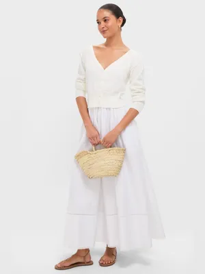 Tuckernuck Ivory Off the Shoulder Stevens Cardigan Sz S Minimalist Balletcore thumbnail 2