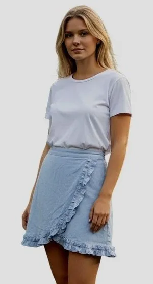 Revolve‎ Lost + Wander Blue Mini Skirt Size XS NWT thumbnail 1