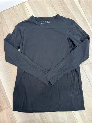 Hatch maternity black long sleeve top crew neck size 1 thumbnail 1