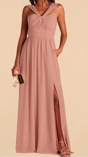 Birdy Grey Grace Convertible Chiffon Gown Plus Size 3X Rose thumbnail 1