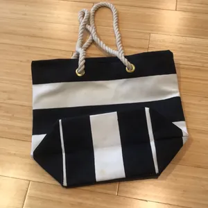 Striped tote bag White thumbnail 3