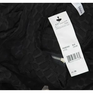 NWT Ny Collection Womens Petite 3/4 Sleeve Honeycomb Half Zip Shirt Top Black PM thumbnail 4