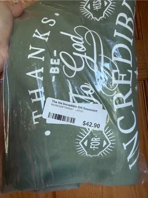 Southern Bliss Co His Incredible Gift Crewneck Sweatshirt Olive Green Large thumbnail 7