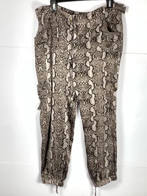 Marrakech Silky Jogger Pants 31 Snakeskin Print Lightweight Relaxed thumbnail 4