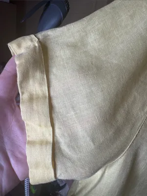 Tahari 100% Linen Button Down Shirt Butter Yellow Size Medium thumbnail 6