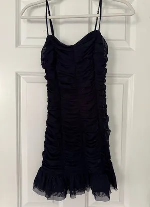 Navy Sparkly Mini Dress Black Size XS thumbnail 3