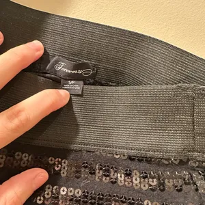 Forever 21 Black Sequin Mini Skirt thumbnail 2