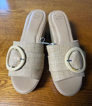 NWT A New Day Espadrille Wedges Tan Size 9.5 thumbnail 1