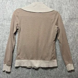 Banana Republic Womens XS Taupe Brown Full‎ Zip Shawl Collar Sweatshirt Jacket thumbnail 5