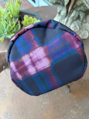 NEW Free People purple plaid drawstring makeup cosmetic toiletrie bag thumbnail 3