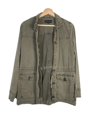 Lucky Brand Jacket‎ Women Medium Utility Military Army Green Cinching Streetwear thumbnail 1