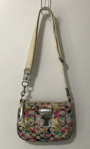 Coach Signature C Poppy Multi-Colored Swingpack Purse Crossbody Bag thumbnail 1