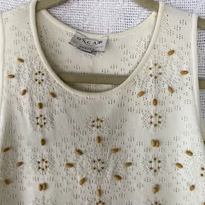 Vintage Oscar de la Renta Beaded Sweater Tank thumbnail 2
