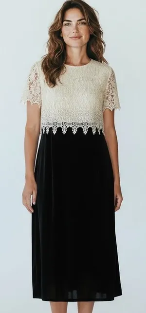 Jeffrey & Dara Black Lace Overlay Vintage Dress Formal Evening Occasion‎ Size 16 thumbnail 1