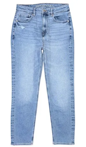 NWT American Eagle Stretch Mom Jeans Size 4 High Rise Medium Wash Distressed thumbnail 1