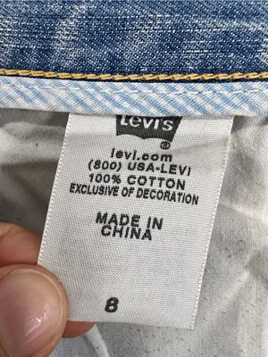 Rare 2009 Levi’s Boyfriend Denim Shorts Upside Down Red Tab Error Size 8 thumbnail 8