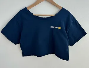 Notre Dame Football Off the Shoulder Crop Top thumbnail 1