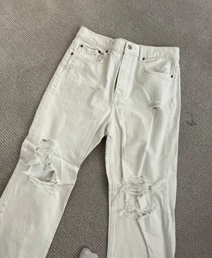 Women’s Z1975 Ripped Mom Fit Jeans White thumbnail 3