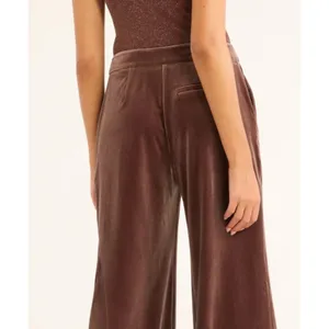 Sofia Jeans Womens Pants Size 10 Brown Velvet Wide Leg High Rise Trousers Zip thumbnail 5