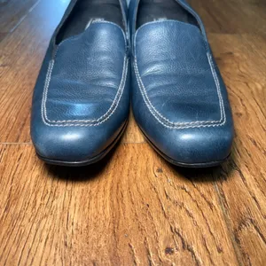 Munro American Womens 8 M Blue Leather Square Toe Loafers Low Block Heel Shoes thumbnail 3