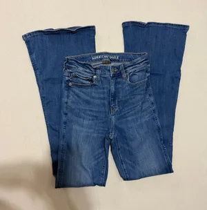 American Eagle Outfitters Flared Wide Leg Jeans - Blue thumbnail 1