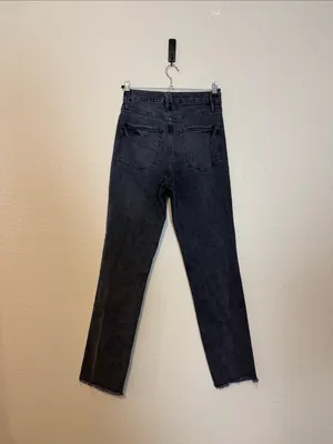Good American Good Boy High Waist Skinny Jeans Womens Size 2/26 Raw Hem‎ Stretch thumbnail 7