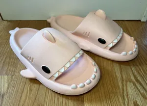Crayon Friends Shark Slide Shoes Womens Size 9 Cute Novelty Slippers Sandals thumbnail 1
