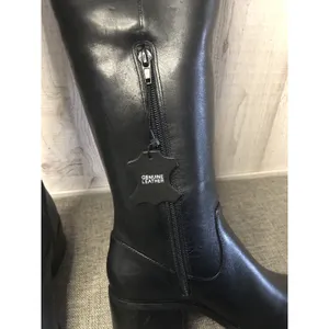 INC International Concepts Boots Womens Size 5 Tall Black Leather Rider Side Zip thumbnail 5
