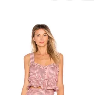 Revolve Tularosa Gold Stripe Corset Style Crop Blouse Size S thumbnail 2