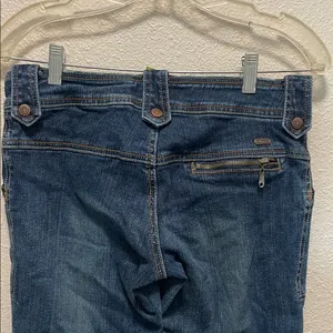DOLLHOUSE Y2K Vintage Denim Low Rise Flare Jeans Size 7 thumbnail 4