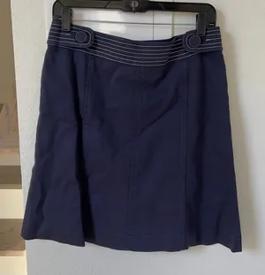 Lilly Pulitzer Mini Skirt in Navy Blue with White Stitching thumbnail 1