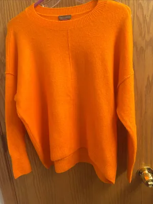 Vince Camuto Bright Orange Crewneck Sweater thumbnail 1