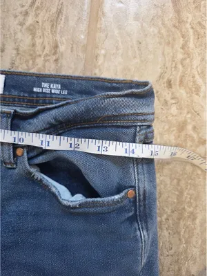 Kensie The Kaya High Rise Wide Leg Jeans blue raw frayed hem size 6 Casual thumbnail 6