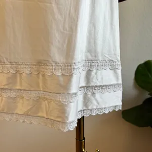 Sears USA Vintage 90s Silky Elastic Waist Lace Trim Skirt Dress Slip Size Small thumbnail 6
