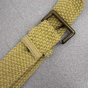 Lauren Ralph Lauren Belt Womens OS Gold Woven Braided Brass Buckle Preppy Boho thumbnail 7