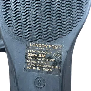 London Fog Piccadilly Striped Rain Boots Black Ankle Rubber Waterproof Size 8M thumbnail 7