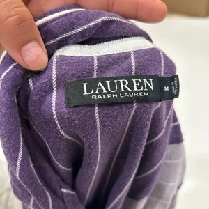 Lauren Ralph Lauren Purple Pinstripe Pajama Set Medium Sleepwear Lounge Set thumbnail 5