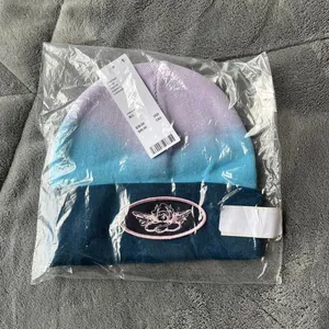 Boys Lie Blue and Purple Ombre Beanie with Logo Patch NEW with tags One Size thumbnail 3