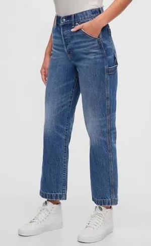 Gap Work Force High Rise Carpenter Jeans Medium Indigo thumbnail 1