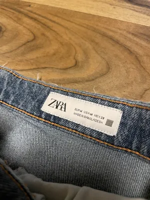 ZARA Denim High-Waist Blue Denim Maxi Skirt with Front Slit Jean Skirt Z1975 Size Med thumbnail 9