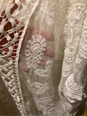 Very J White Crochet Lace Long Sleeve Dress thumbnail 2