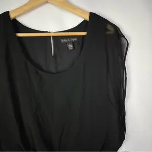 City Triangles Black Short Sleeve‎ Fit & Flare Mini Dress L thumbnail 3