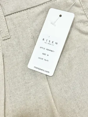 Risen Jeans Linen Blend Wide-Leg Pleated Trouser Pants Size Medium thumbnail 11