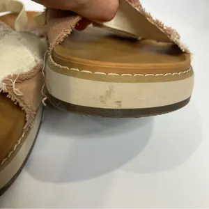 American Eagle patchwork criss‎ cross sandals white pink tan women’s size 9 thumbnail 4