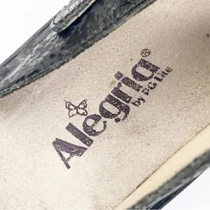 ALEGRIA Leather Black Embossed Buckle Accent Mule Slip On Slide Shoes EU 36 thumbnail 4