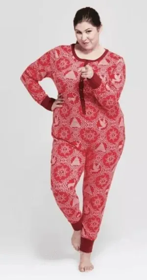 ✨HEARTH & HAND SNOWFLAKE BODYSUIT PAJAMA✨ Red Size XXL thumbnail 1