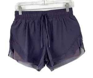 Halara NWT Drawstring Contrast Flowy Mesh 2-in-1 Shorts Purple Size Small S NEW thumbnail 2